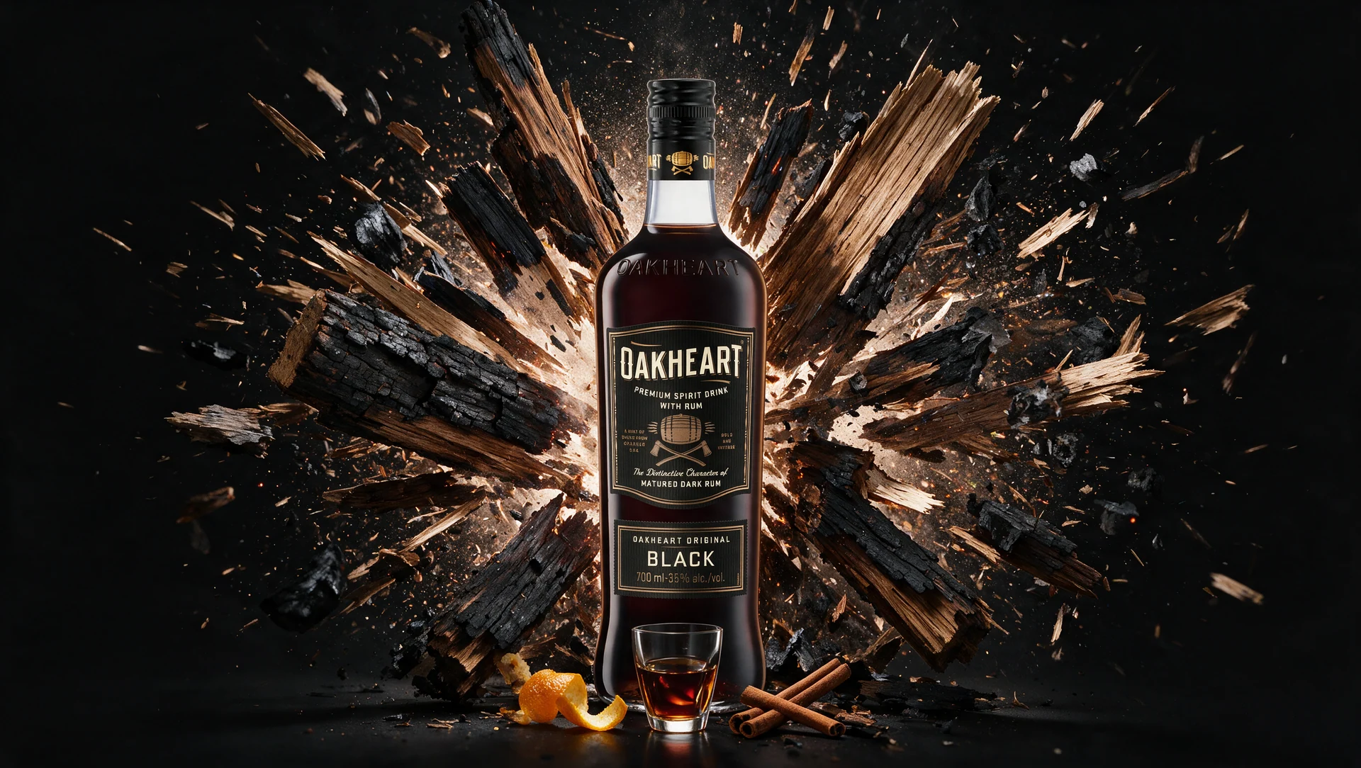 Oakheart Black — Produktinszenierung: Maßstab, Kamera und Material.