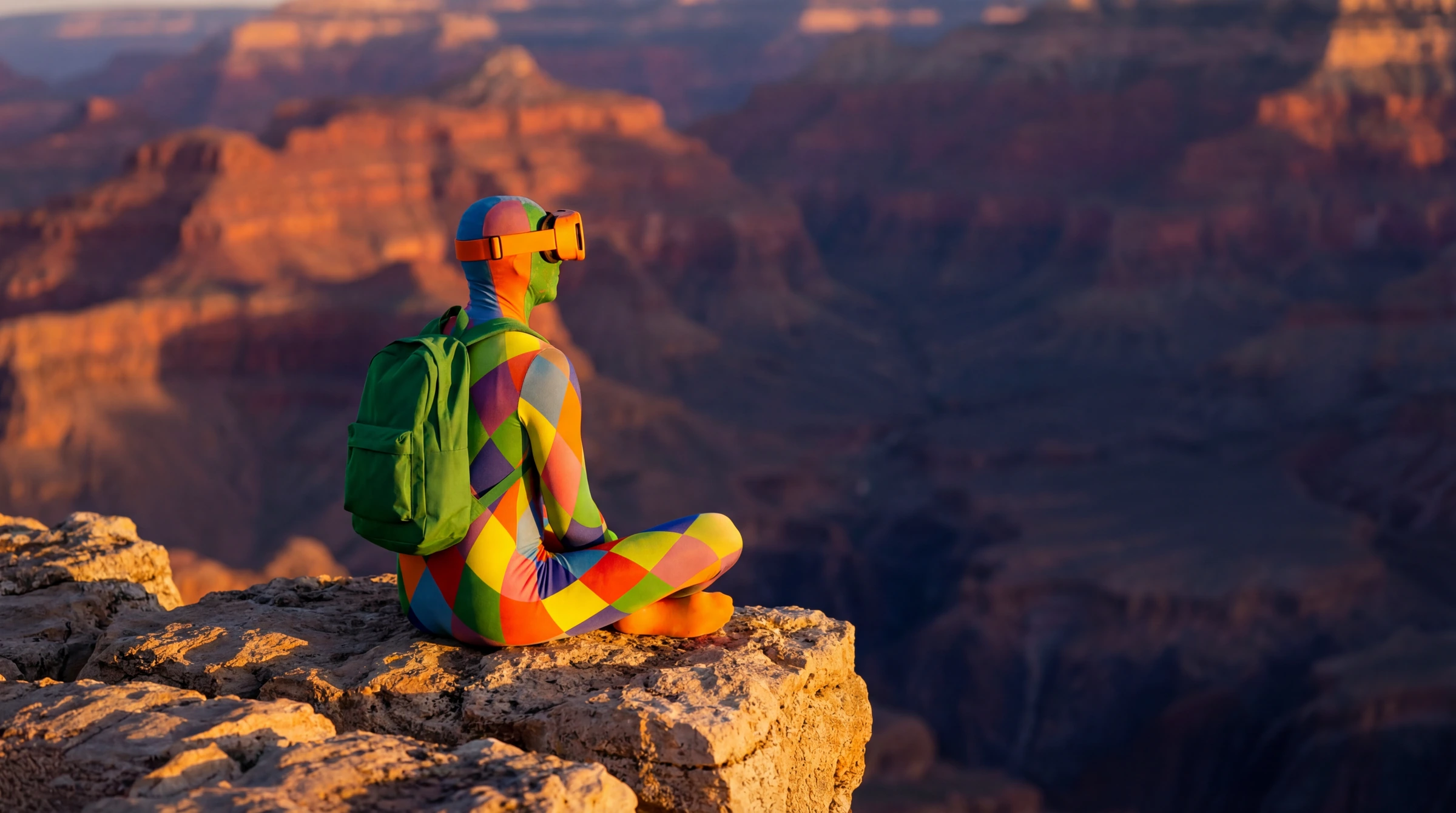 Imagen deportiva: postura de yoga sobre una roca en el desierto