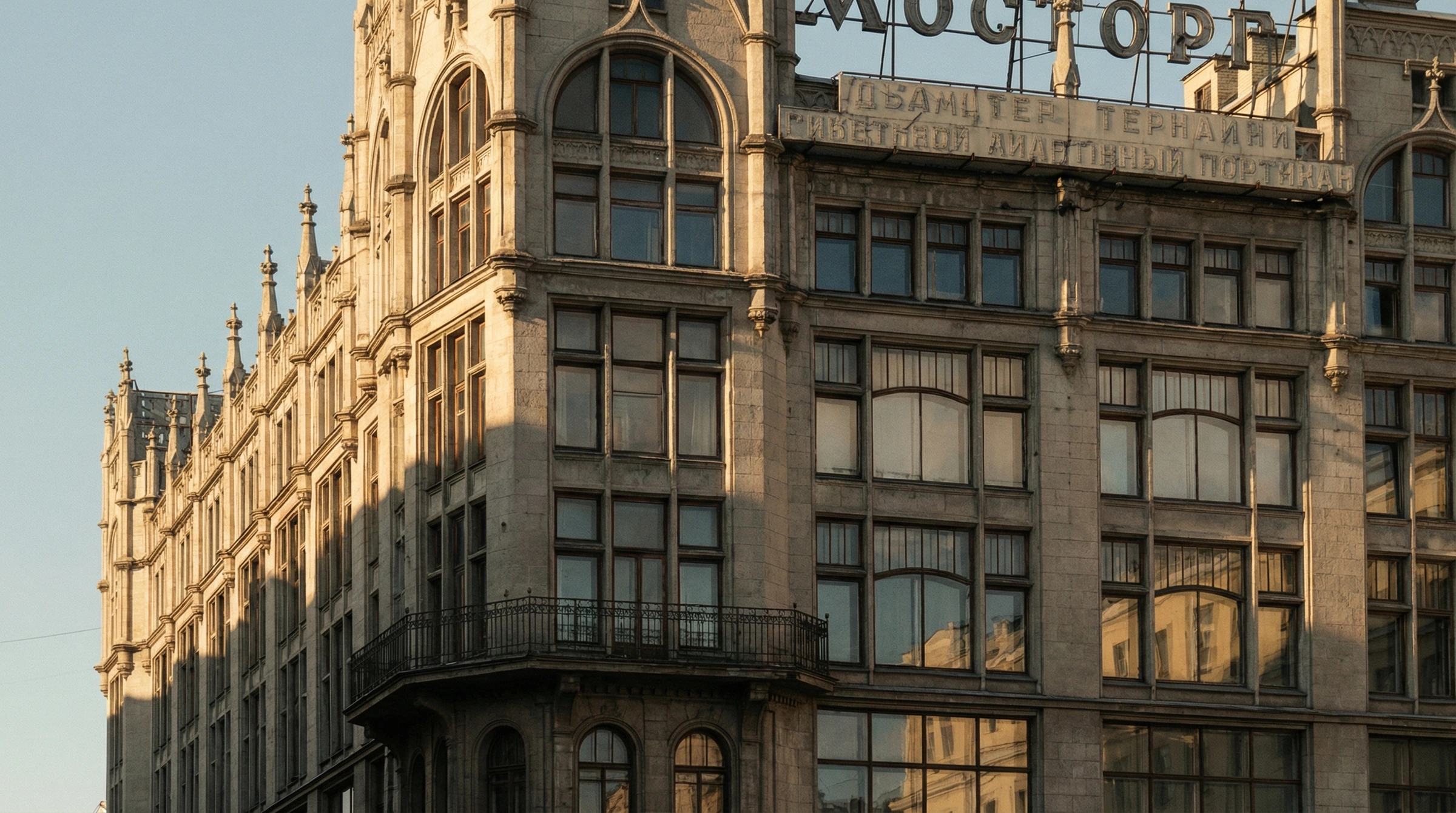 Fachada histórica: columnas, ornamento y textura